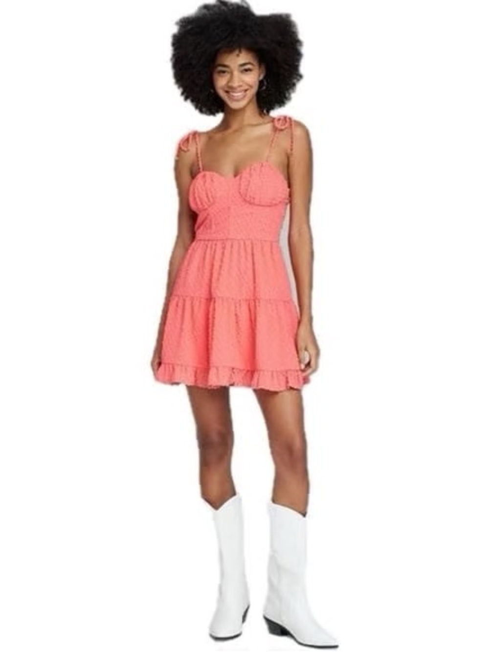 wild fable Coral Tie-Strap Mini Dress